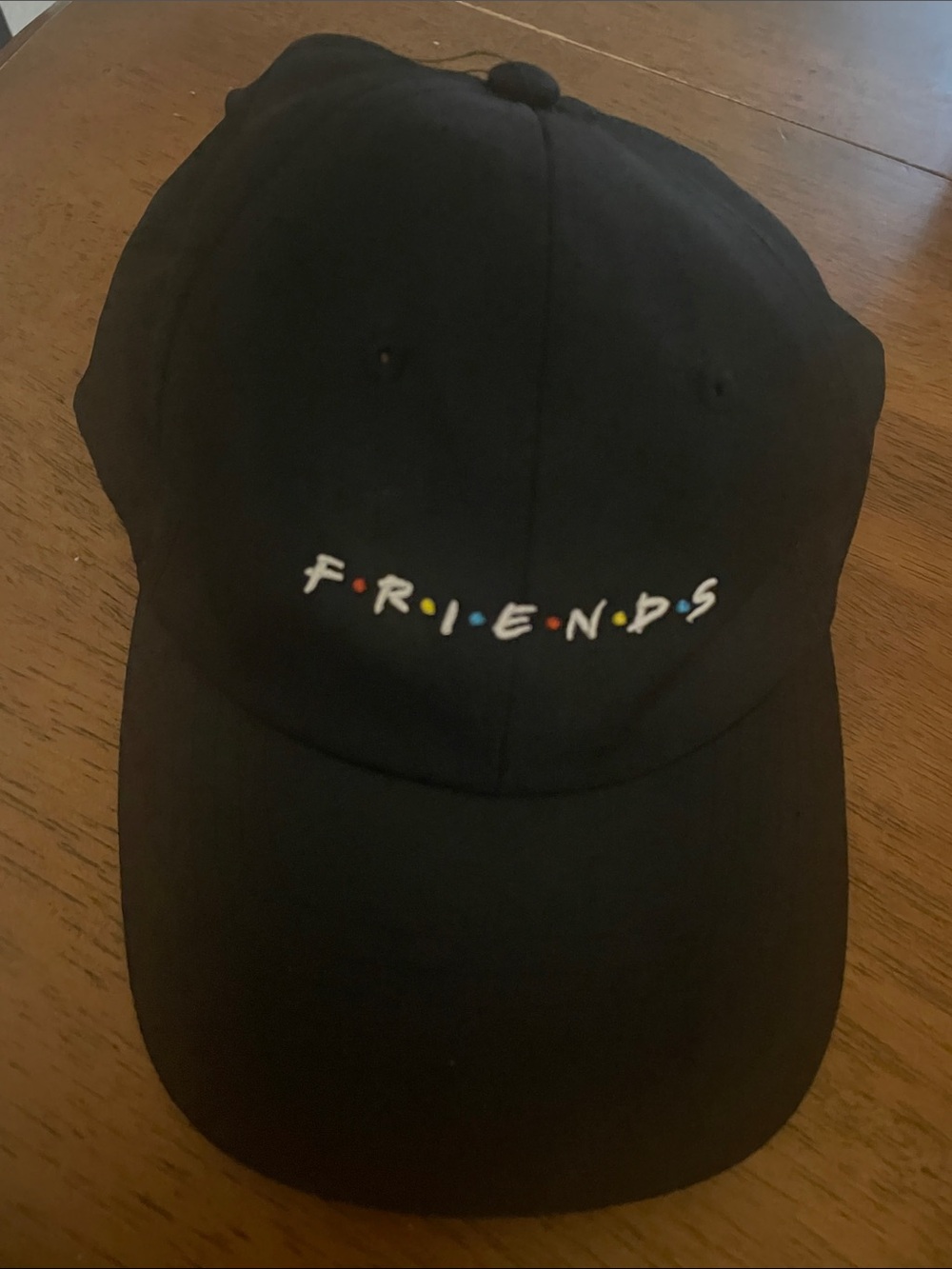 FRIENDS Black Dad Hat with Color Dot Logo